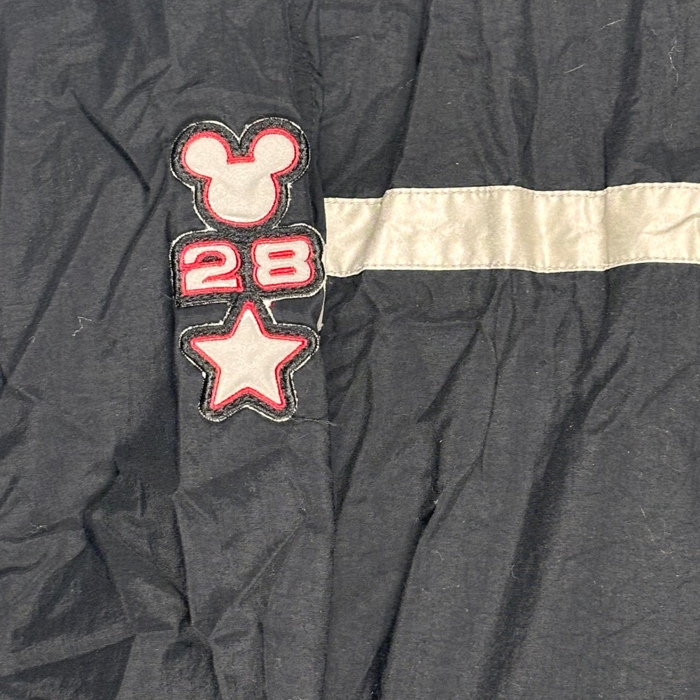 Disney Store Sport Mickey Mens Small Black Vintage Nylon Windbreaker Jacket Zip - Picture 2 of 13